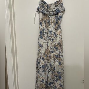 Beautiful Maxi-Midi lined adjustable strap drap dress for summer events